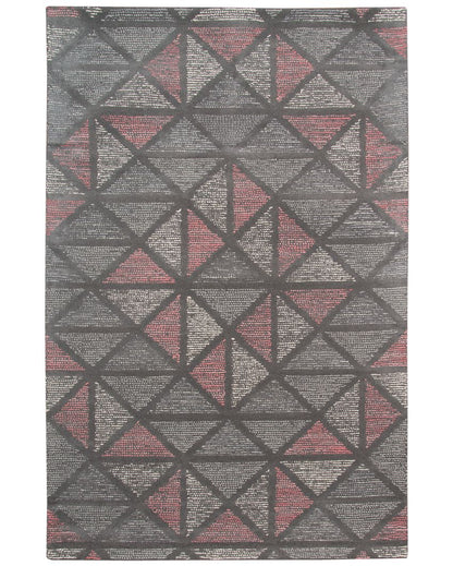 Geometric Hand Tufted Wool Rug for Living Room | 10 x 8 Feet