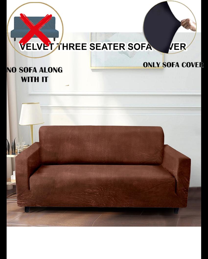 ONLY SOFA COVER | Velvet Three Seater Sofa Cover | 77 x 91 inches