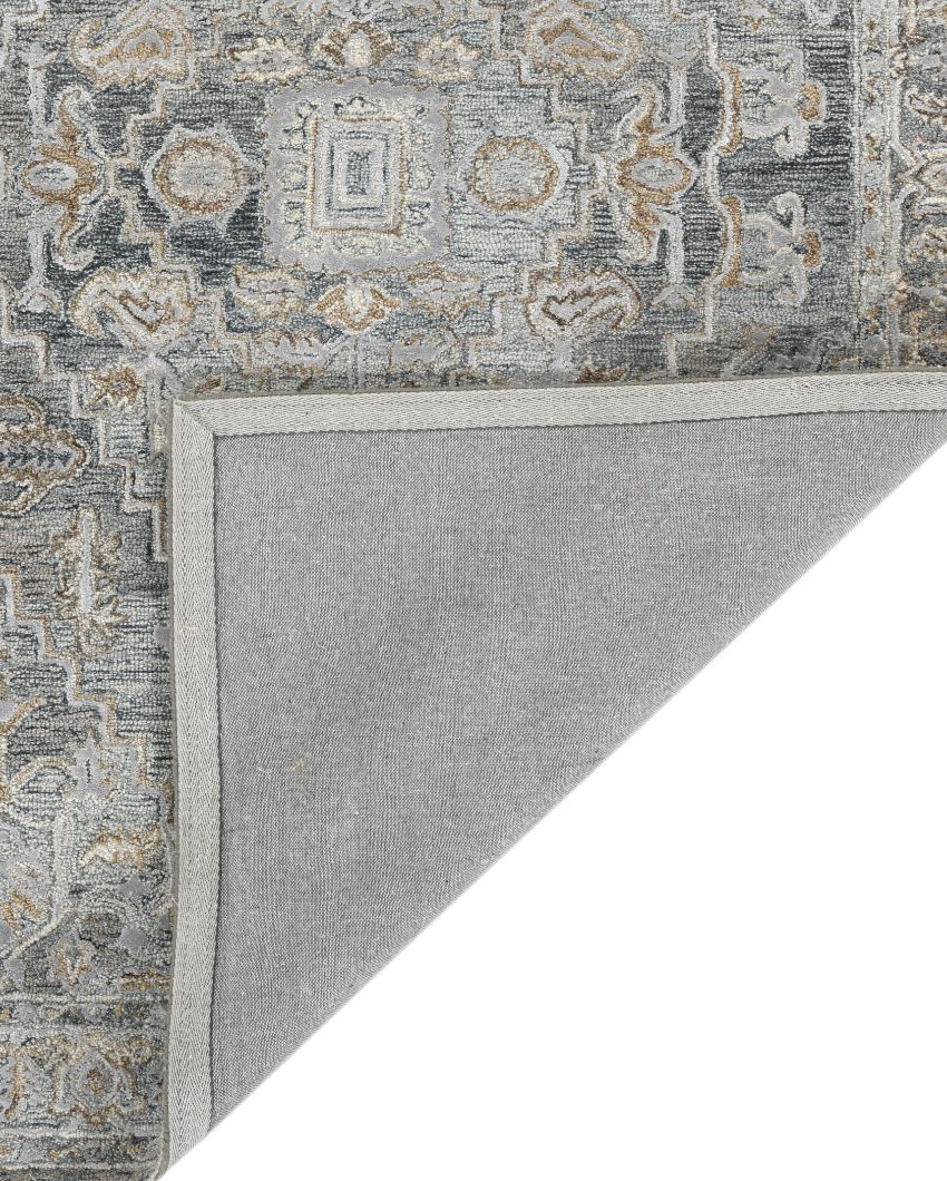 Denim Kilim Pattern Hand Tufted Carpet | 10 x 8 Feet