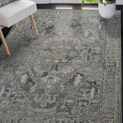 Charcoal Wool Vestige Hand Tufted Rug Carpet