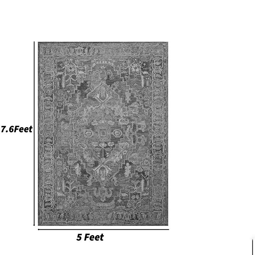 Charcoal Wool Vestige Hand Tufted Rug Carpet