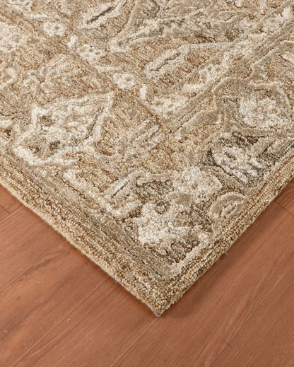 Brown Kilim Pattern Hand Tufted Carpet | 10 x 8 ft