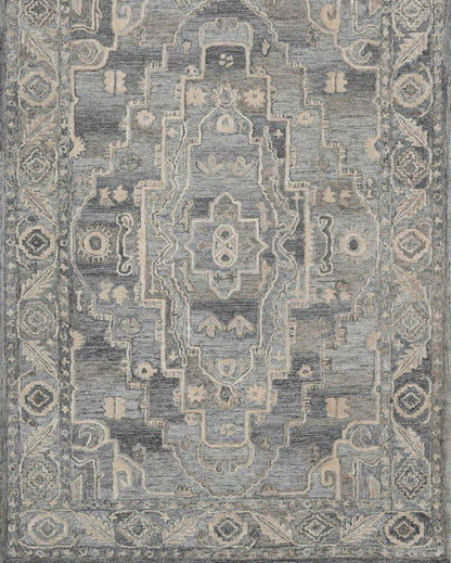 Grey Kilim Pattern Hand Tufted Carpet | 10 x 8 Feet