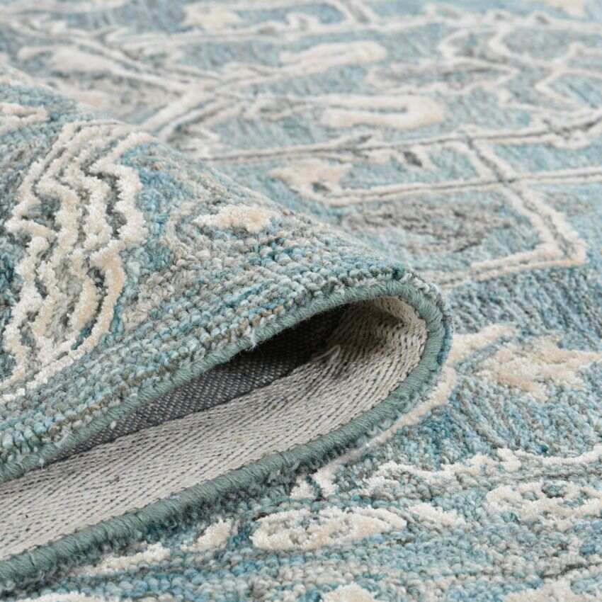 Aqua Wool Vestige Hand Tufted Rug Carpet