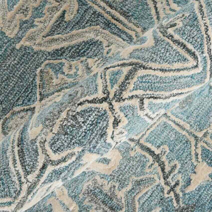 Aqua Wool Vestige Hand Tufted Rug Carpet