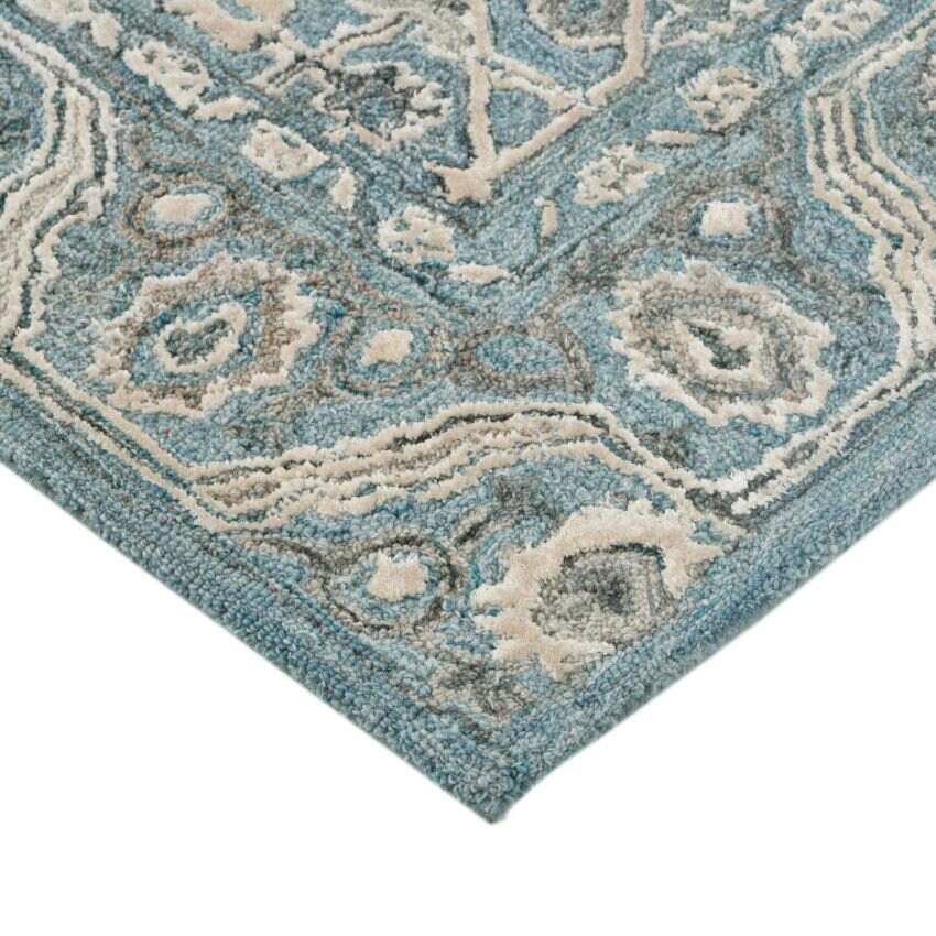 Aqua Wool Vestige Hand Tufted Rug Carpet