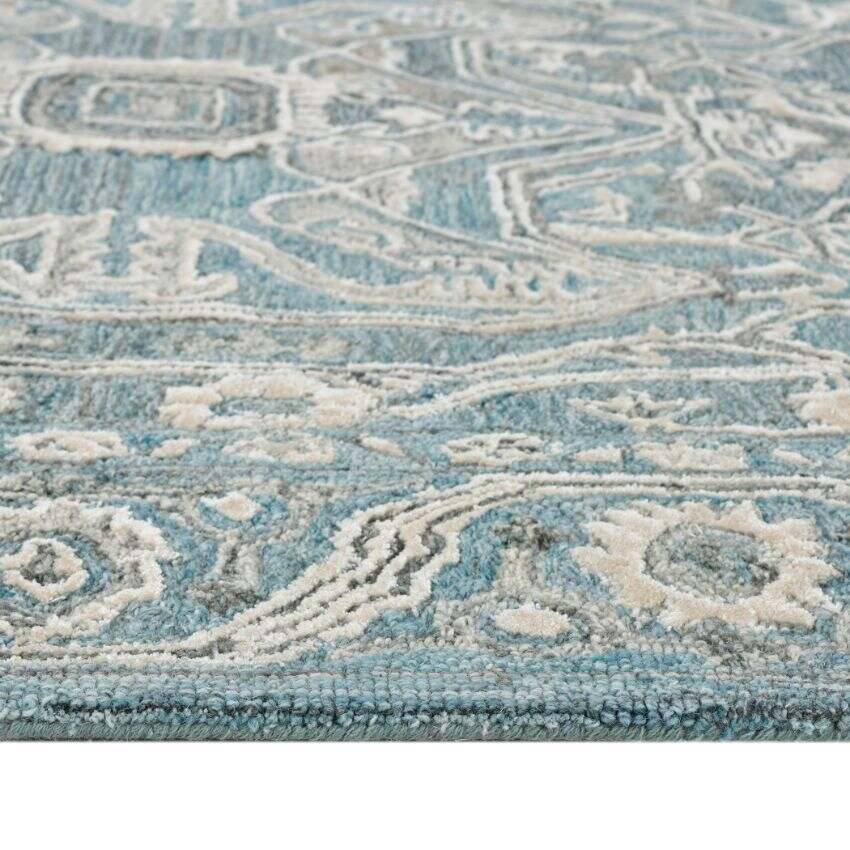 Aqua Wool Vestige Hand Tufted Rug Carpet