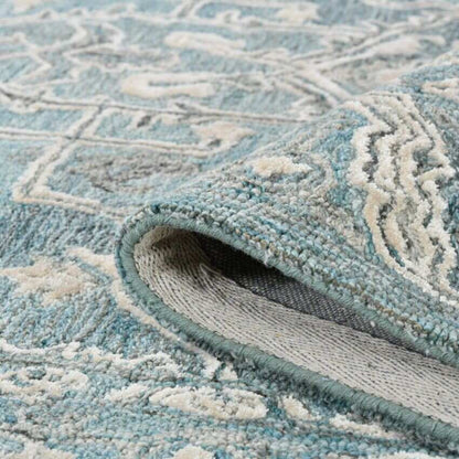 Aqua Wool Vestige Hand Tufted Rug Carpet