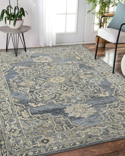 Wool & Viscose Oriental Pattern Hand-Tufted Rug Carpet