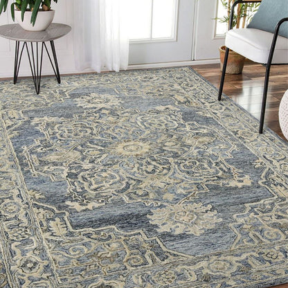 Wool & Viscose Oriental Pattern Hand-Tufted Rug Carpet