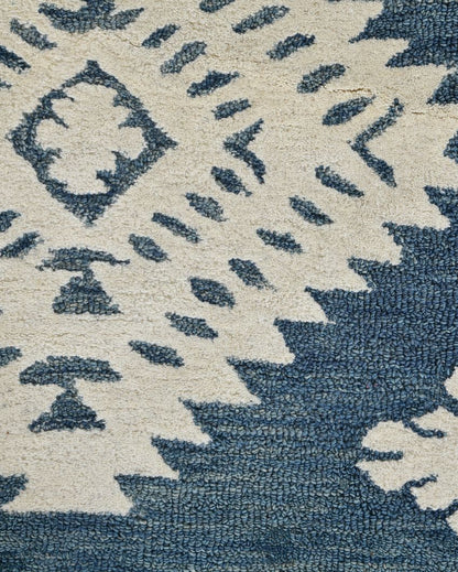 Navy Blue Wool Vista Hand Tufted Carpet | 6x4, 8x5 ft 6 x 4 ft