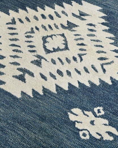 Navy Blue Wool Vista Hand Tufted Carpet | 6x4, 8x5 ft 6 x 4 ft