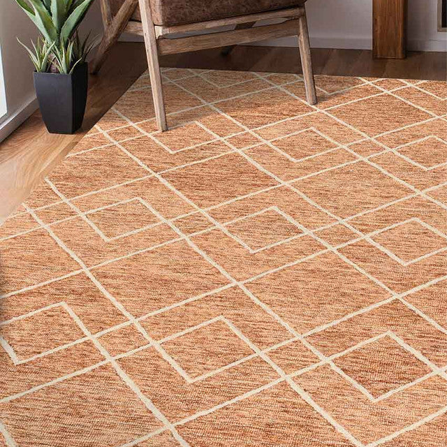 Orange Wool Vista Hand Tufted Rug Carpet