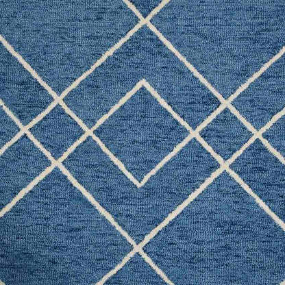 Royal Blue Wool Vista Hand Tufted Rug Carpet