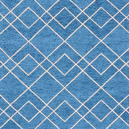 Royal Blue Wool Vista Hand Tufted Rug Carpet