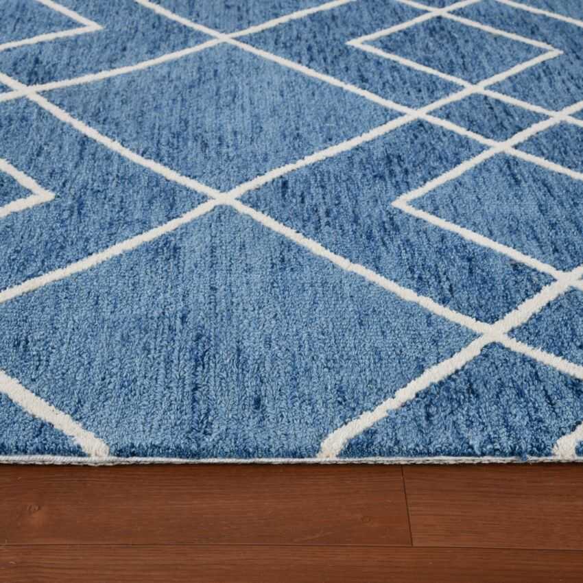 Royal Blue Wool Vista Hand Tufted Rug Carpet