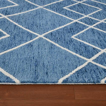 Royal Blue Wool Vista Hand Tufted Rug Carpet