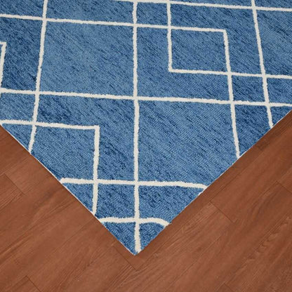 Royal Blue Wool Vista Hand Tufted Rug Carpet