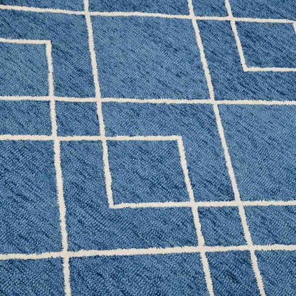 Royal Blue Wool Vista Hand Tufted Rug Carpet