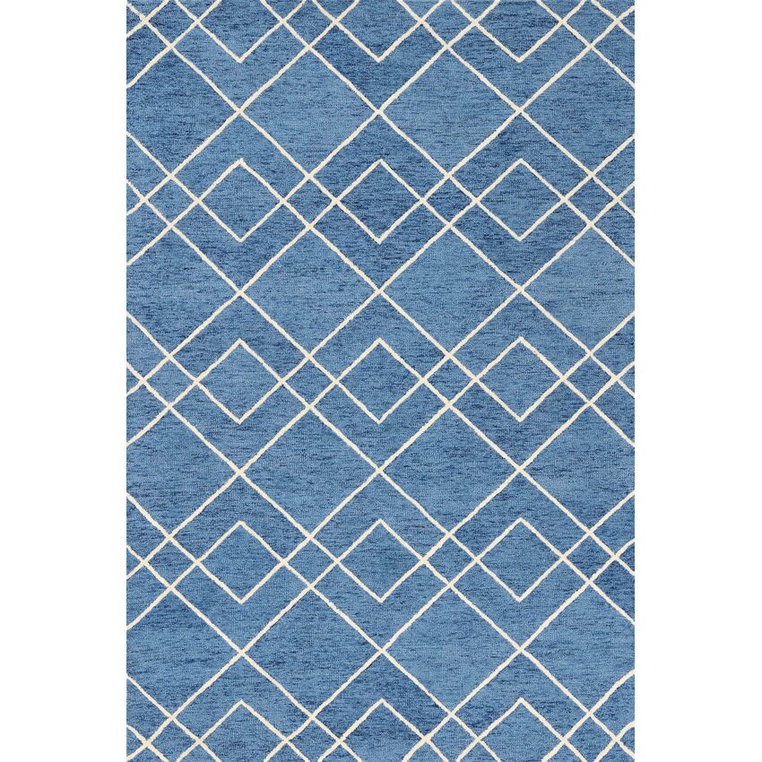 Beautiful Royal Blue Shade Hand-Tufted Wool Area Rug | 10 x 8 Feet