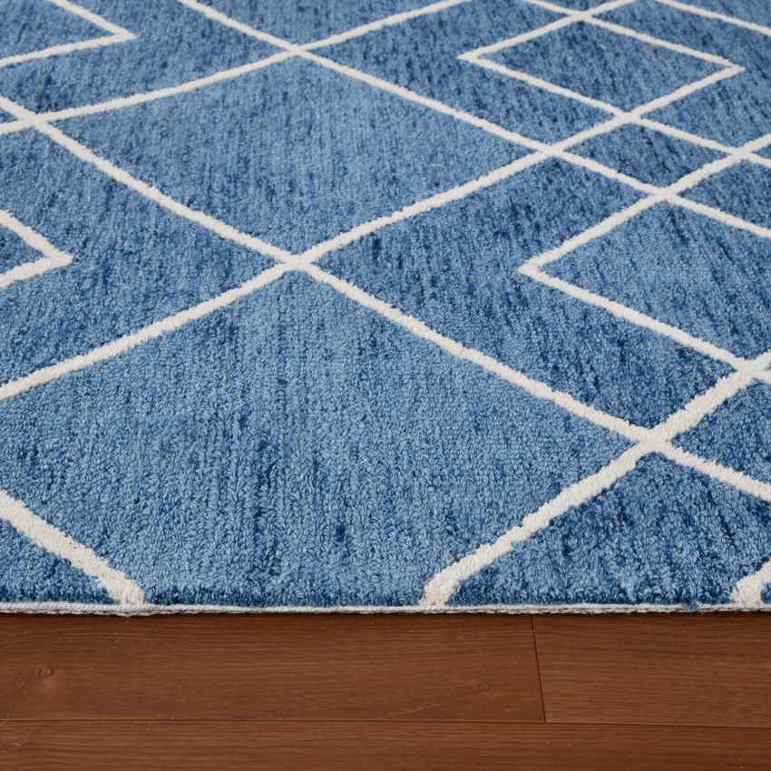 Beautiful Royal Blue Shade Hand-Tufted Wool Area Rug | 10 x 8 Feet