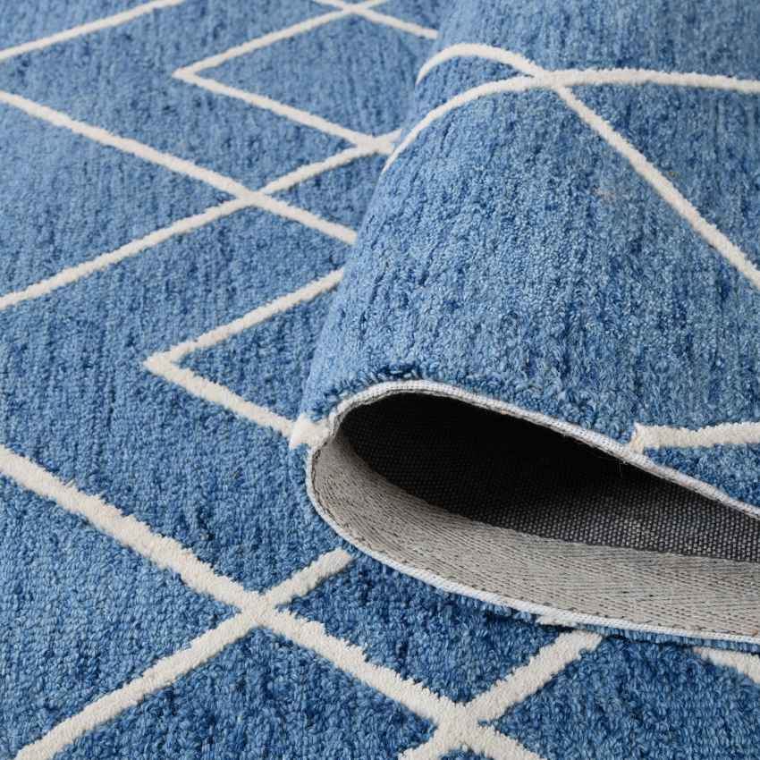 Beautiful Royal Blue Shade Hand-Tufted Wool Area Rug | 10 x 8 Feet