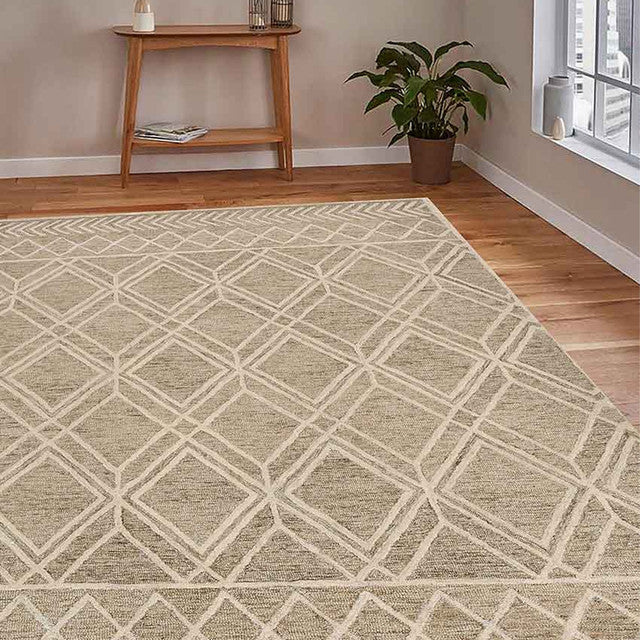 Sand Wool Vista Hand Tufted Rug Carpet