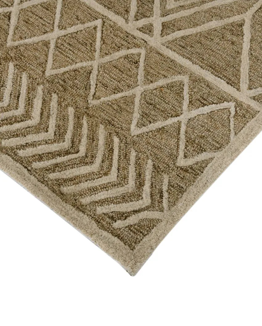 Geometric Pattern Hand Tufted Carpet | 10 x 8 Feet