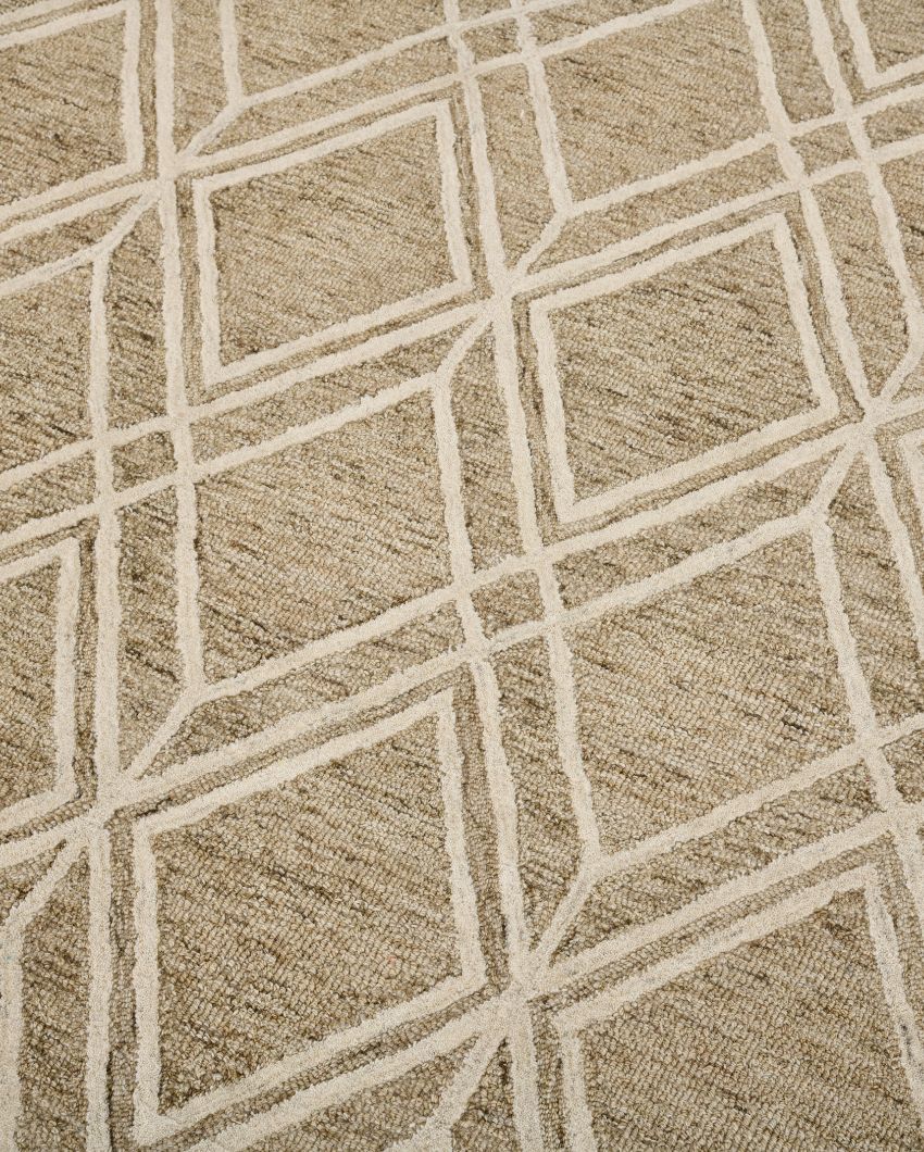 Geometric Pattern Hand Tufted Carpet | 10 x 8 Feet