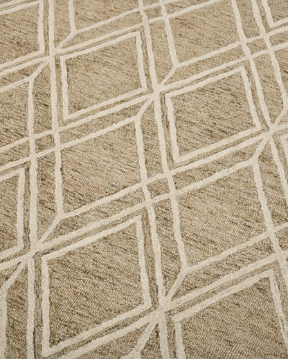 Geometric Pattern Hand Tufted Carpet | 10 x 8 Feet