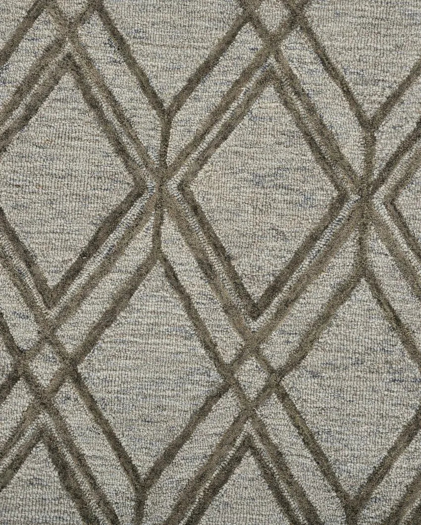 Geometric Pattern Hand Tufted Carpet | 10 x 8 Feet