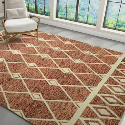 Wool Geometric Pattern Hand-Tufted Rug Carpet | 8 x 10 Feet