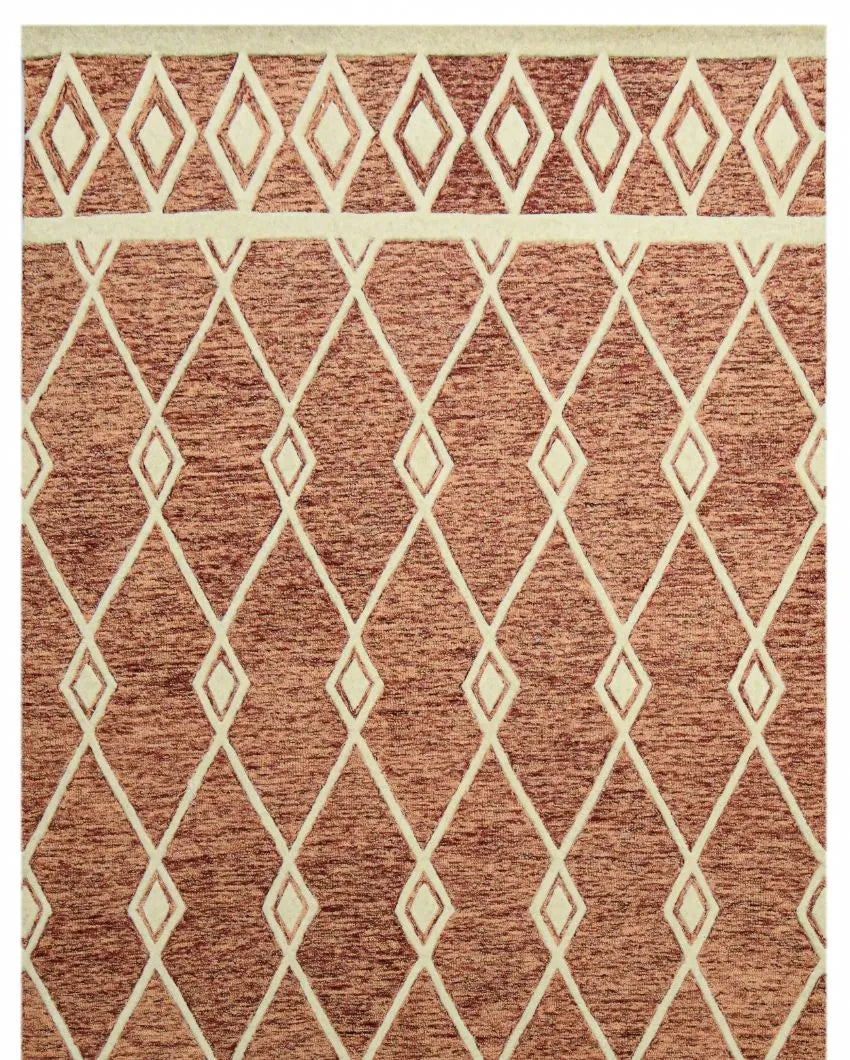 Wool Geometric Pattern Hand-Tufted Rug Carpet | 8 x 10 Feet