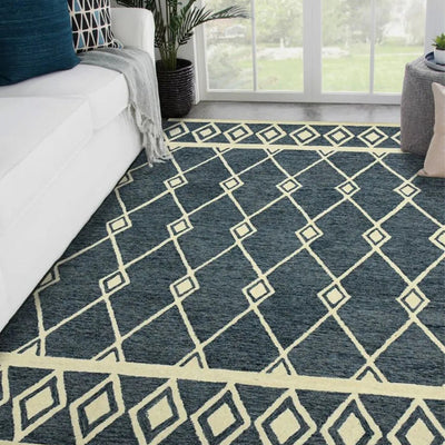 Navy Hand Tufted Wool Vista Carpet