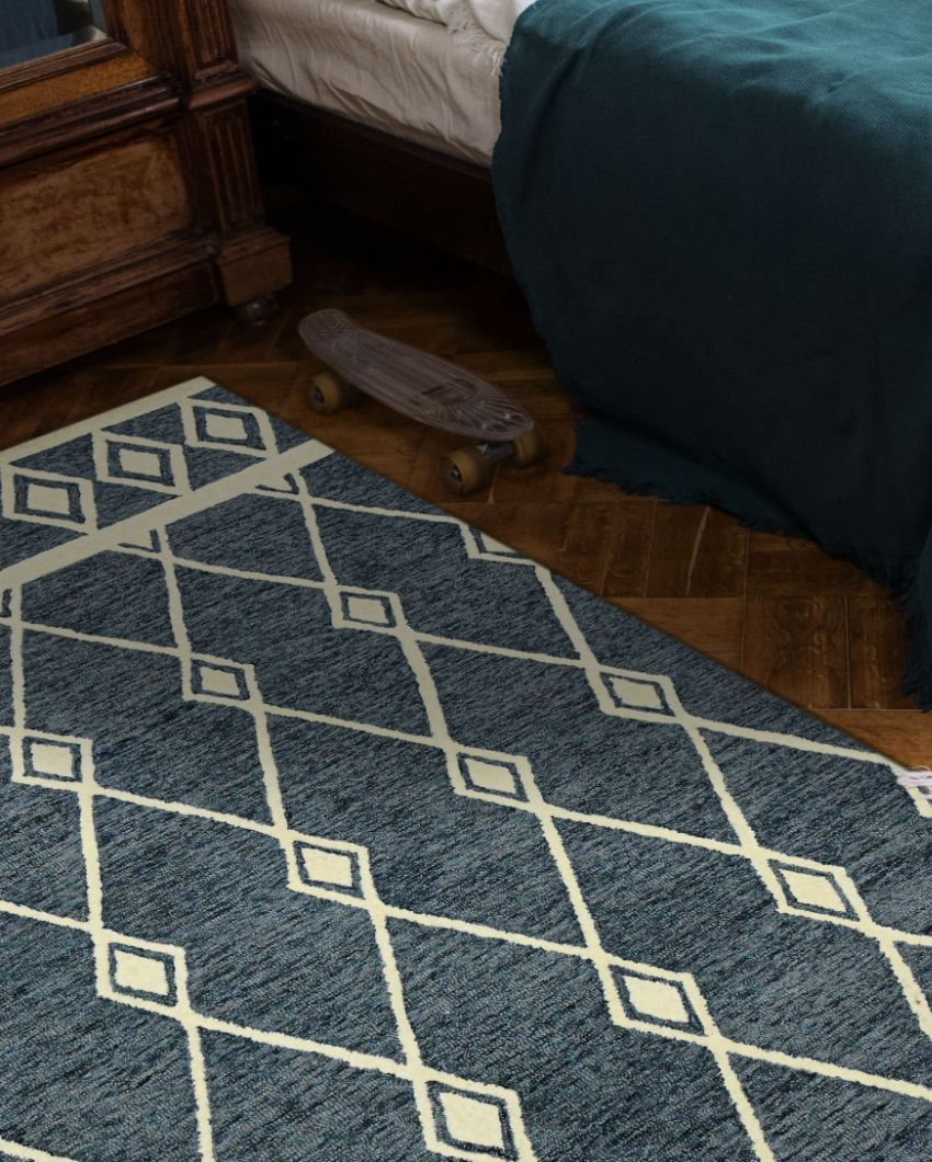 Navy Hand Tufted Wool Vista Carpet | 6x4, 8x5 ft 6 x 4 ft