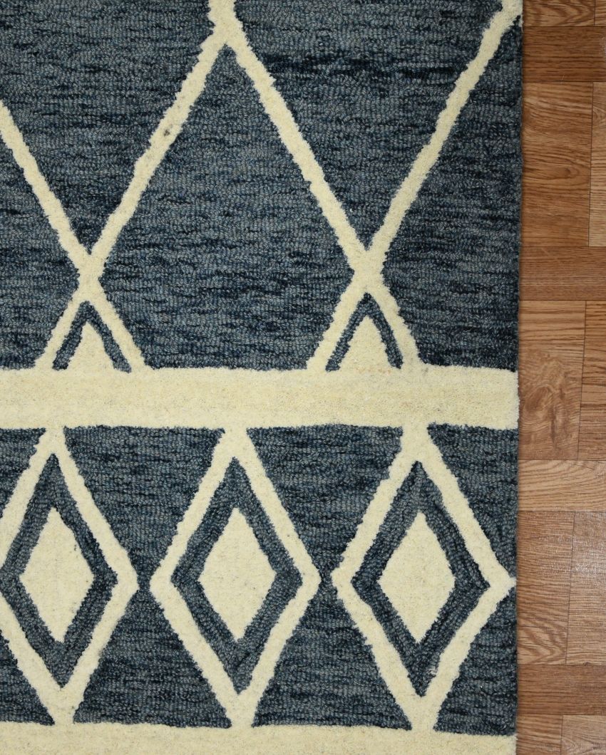 Navy Hand Tufted Wool Vista Carpet | 6x4, 8x5 ft 6 x 4 ft