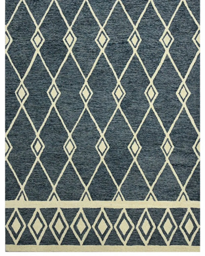 Wool Geometric Pattern Hand-Tufted Rug Carpet | 8 x 10 Feet