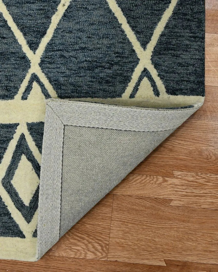 Wool Geometric Pattern Hand-Tufted Rug Carpet | 8 x 10 Feet