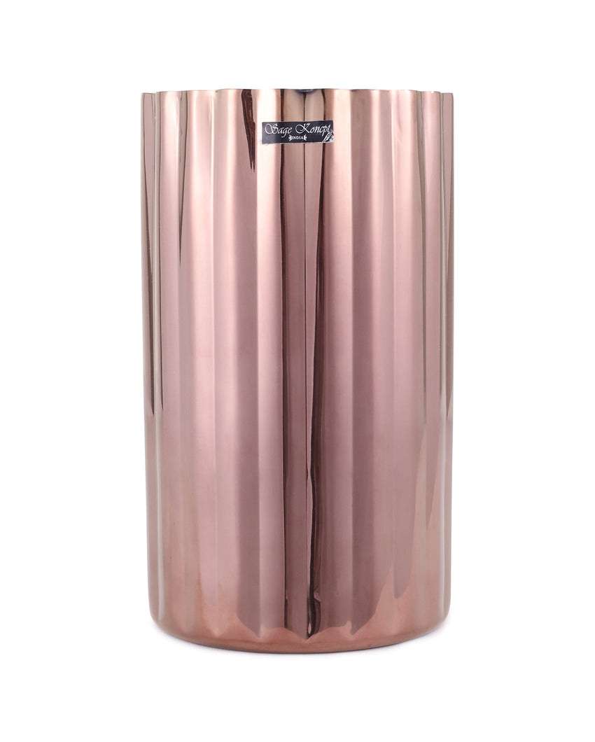 Stylish Artistic Fluted Wine Chiller Bucket | 5 x 10 inches