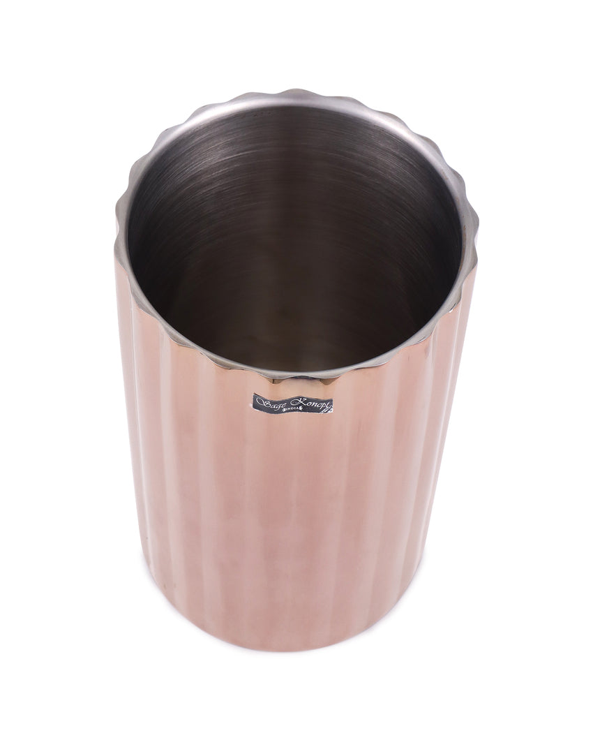 Stylish Artistic Fluted Wine Chiller Bucket | 5 x 10 inches