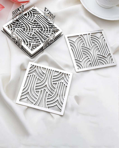 Modern Sleek Square Jail Coasters | Set of 5 | 4 inches