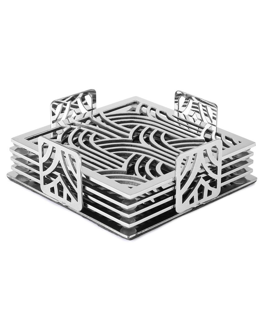 Modern Sleek Square Jail Coasters | Set of 5 | 4 inches