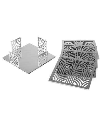 Modern Sleek Square Jail Coasters | Set of 5 | 4 inches