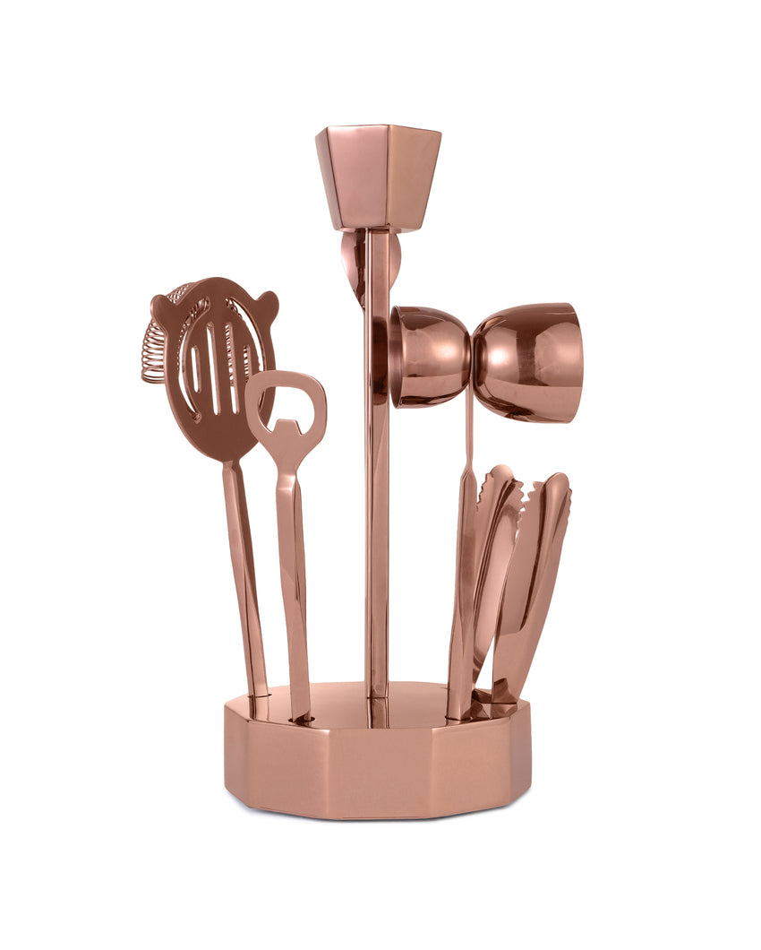 Exclusive Sophisticated Aura Bar Cutlery Set With Holder | 5 x 12 inches