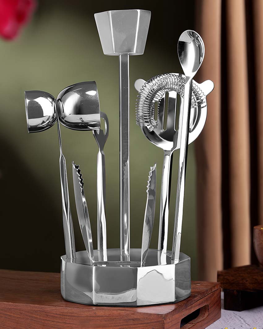 Exclusive Sophisticated Aura Bar Cutlery Set With Holder | 5 x 12 inches