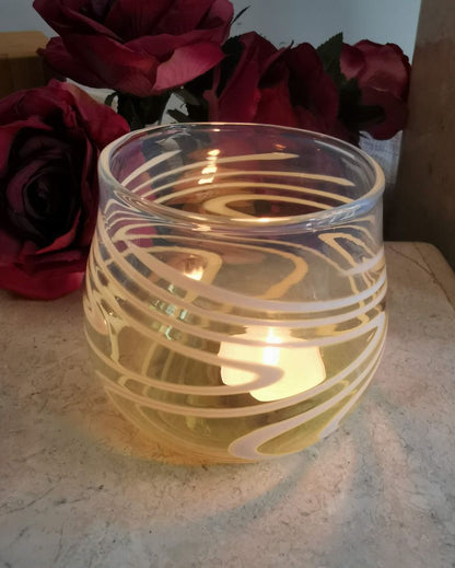 Handblown Glass Vetra Votive Tea Light Holder