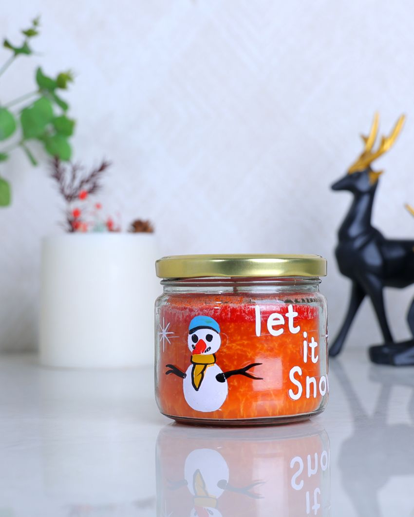 Let It Snow Painted Glass Candle Jar | 3 x 3 inches