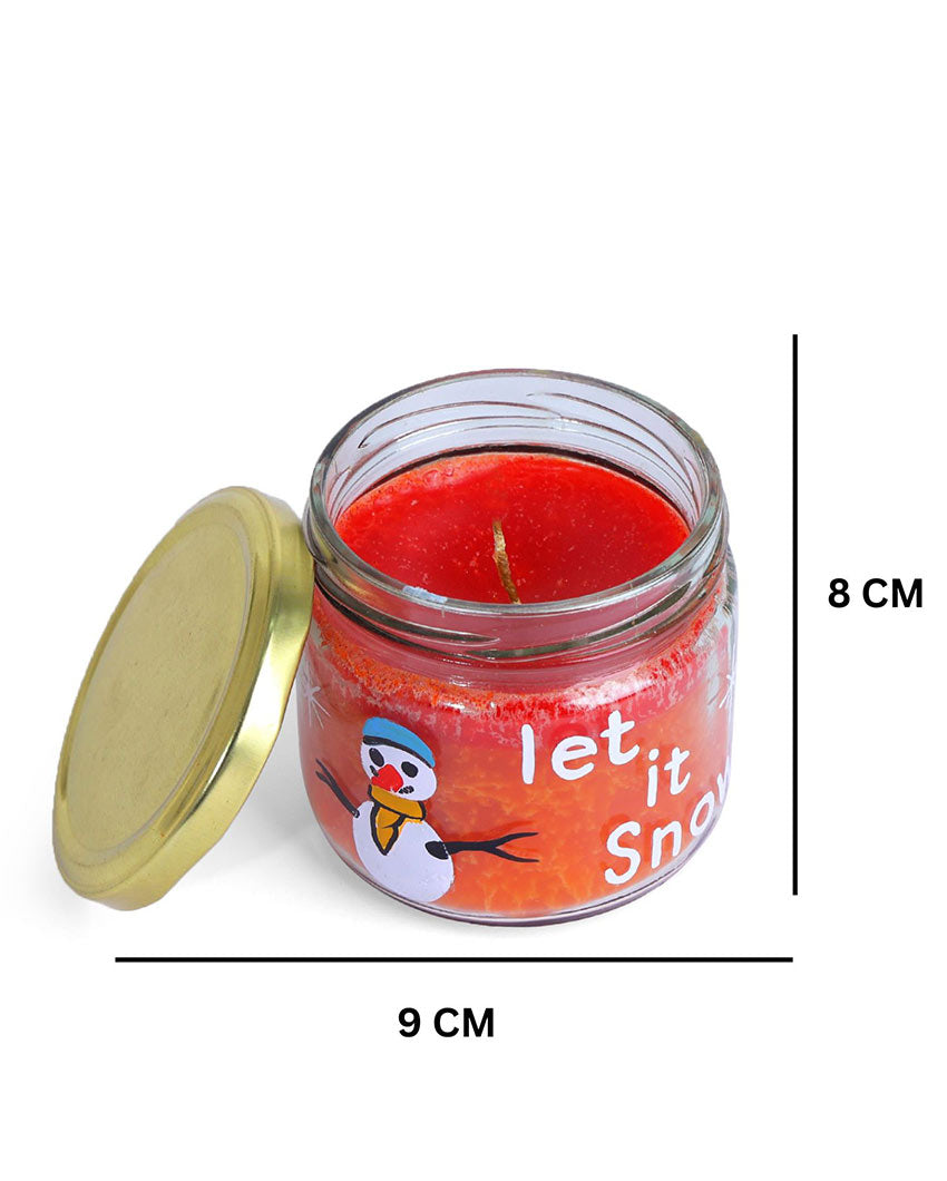 Let It Snow Painted Glass Candle Jar | 3 x 3 inches