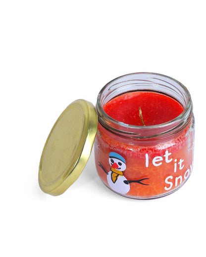 Let It Snow Painted Glass Candle Jar | 3 x 3 inches