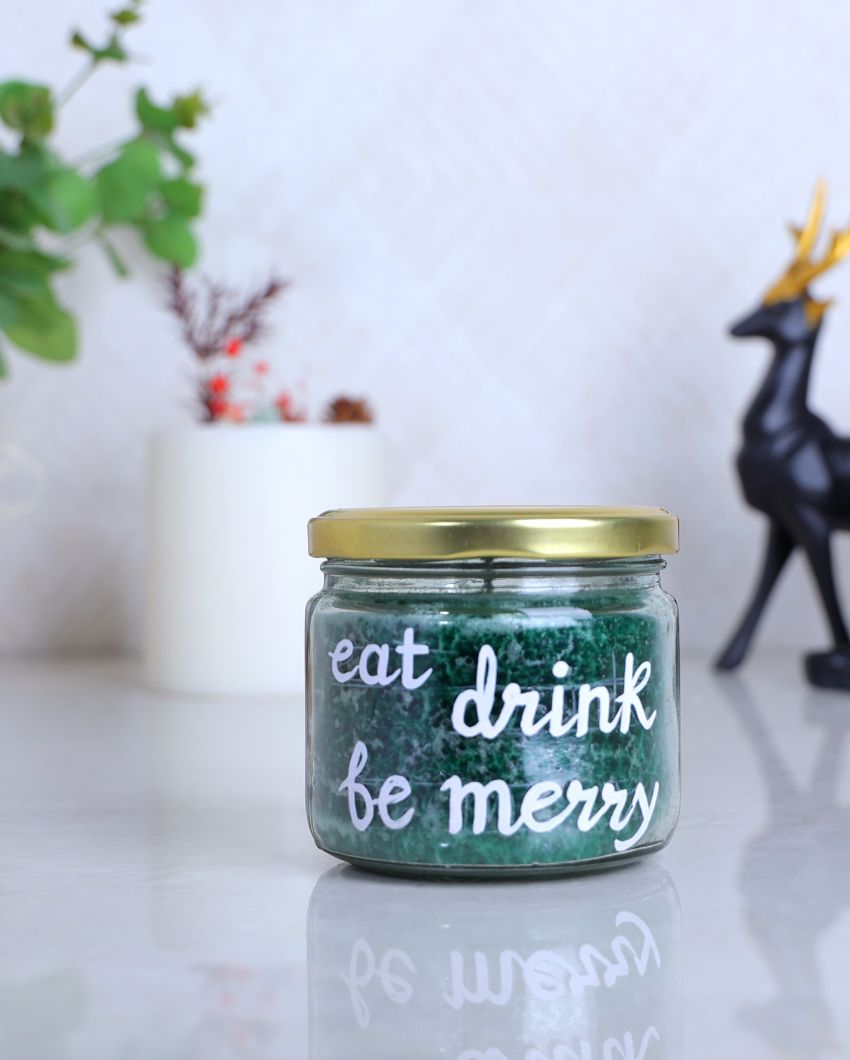 Eat-Drink & Be Merry Glass Candle Jar | 3 x 3 inches